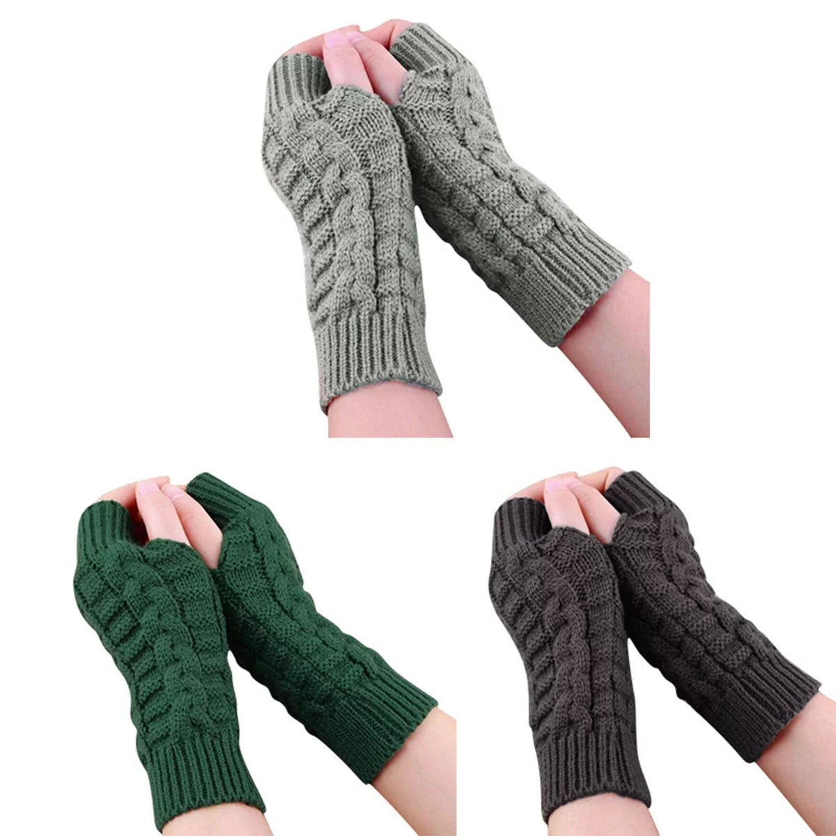 WINTER HALF FINGURE WOOLEN GLOVES