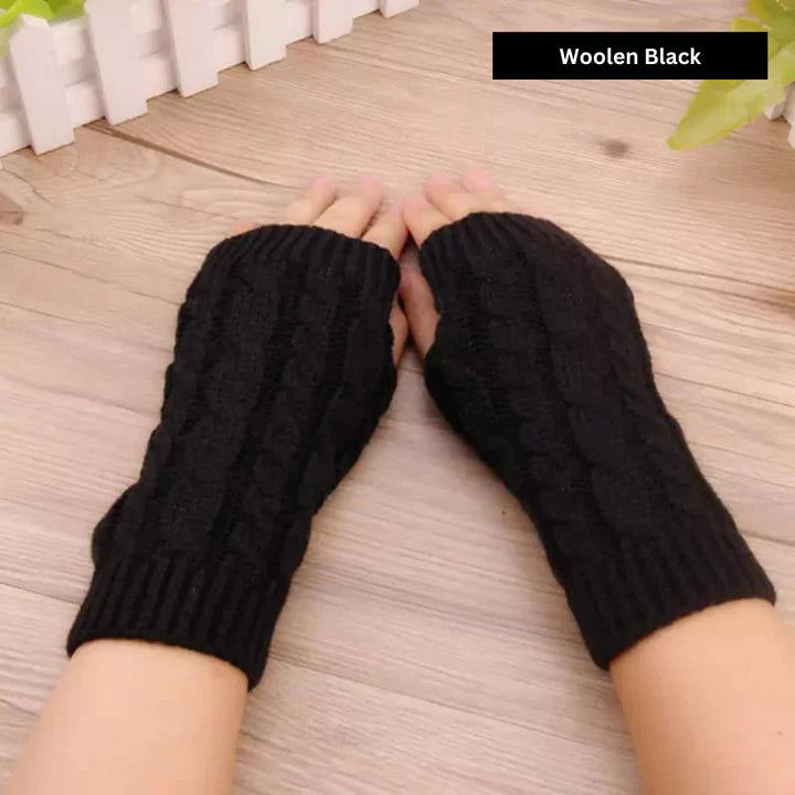 WINTER HALF FINGURE WOOLEN GLOVES