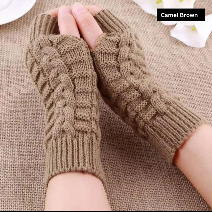 WINTER HALF FINGURE WOOLEN GLOVES