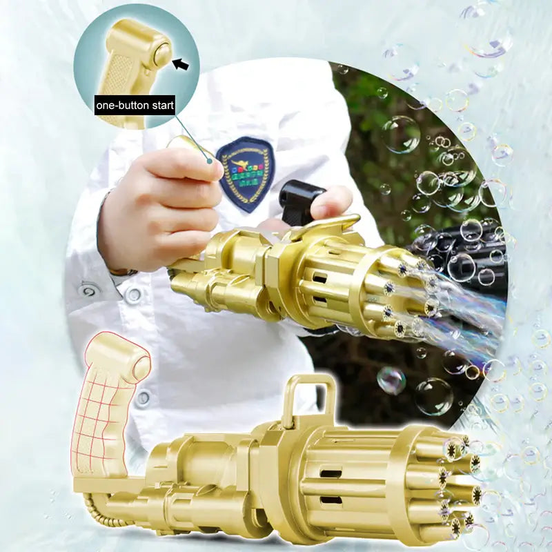 Kids Automatic Bubble Gun Machine 2-In-1