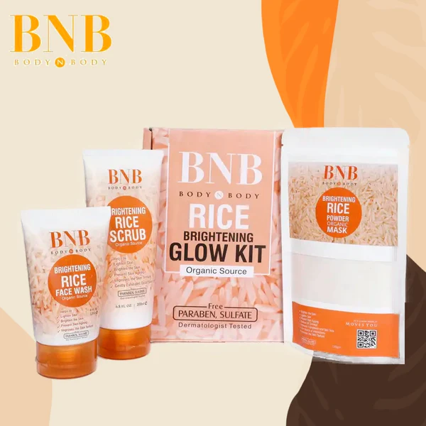 Bnb-rice Whitening And Glowing Facial Kit