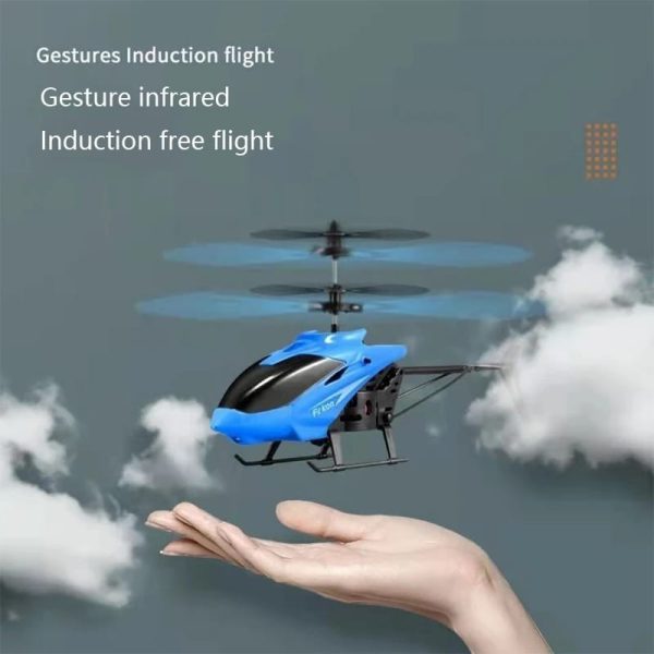 Rechargeable Hand Sensor Helicopter | Remote-Controlled with Lights & Impact Resistance