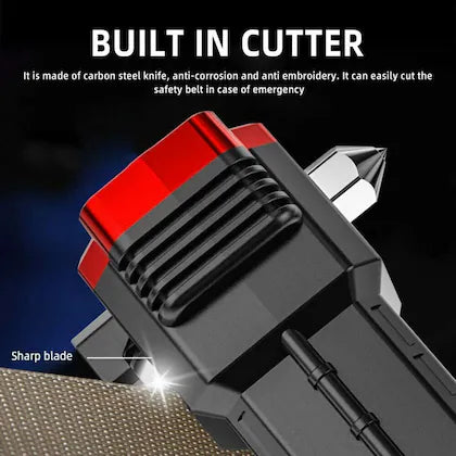 Rechargeable LED Torch & Multifunctional Tactical Hammer with Power Bank (Random Color)